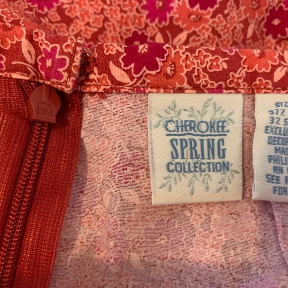 Cherokee Spring Collection Vintage Cotton Floral Pencil Skirt Size 12 - Picture 9 of 11
